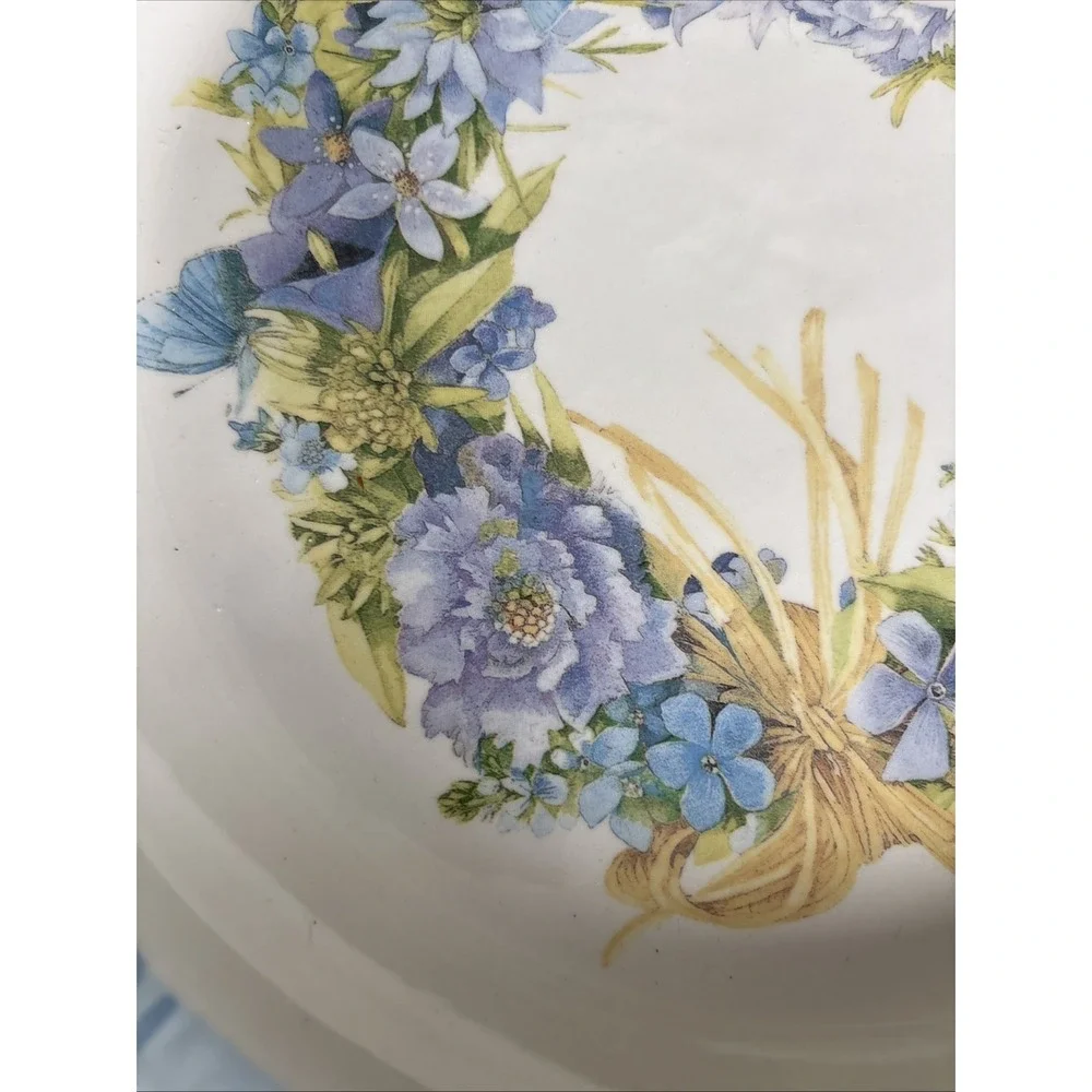 VTG Marjolein Bastin Nature's Sketchbook‎ Purple Blue Pie Plate Violets Hallmark